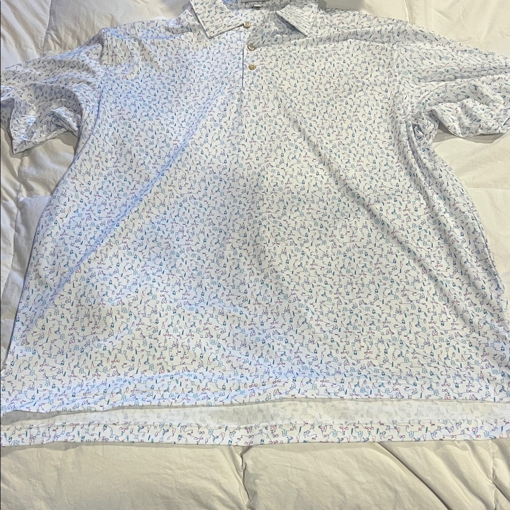 Peter Millar Men’s Polo with Alcohol designs
Size: XL